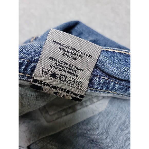 Silver Jeans Mens 42x29 Boot Distressed Mid Rise Cowboy Western Blue Cotton Logo - Picture 11 of 13